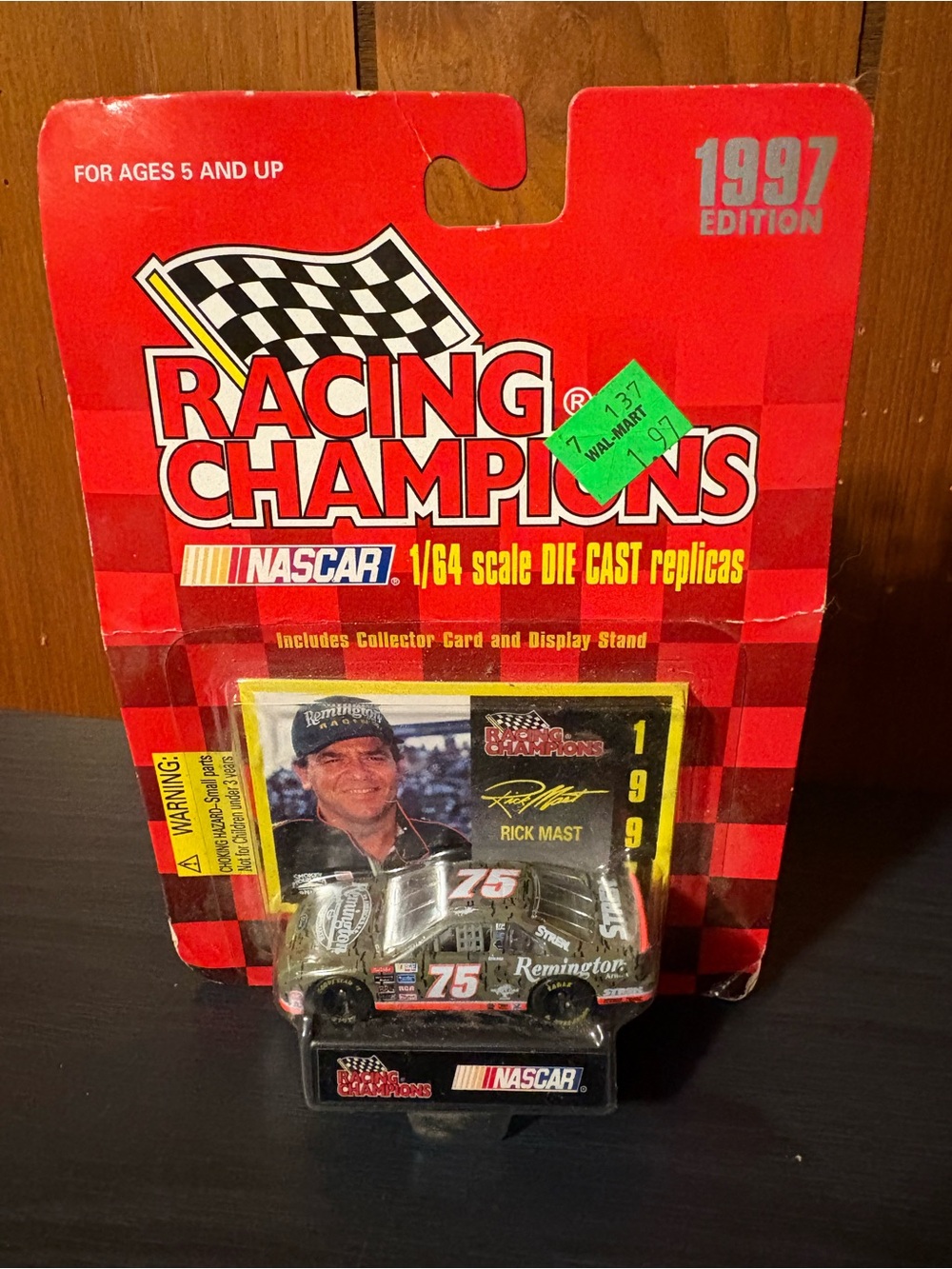 Racing Champions 1:64 Rick Mast Remington Ford NASCAR 1997 Edition w/ Stand NIB